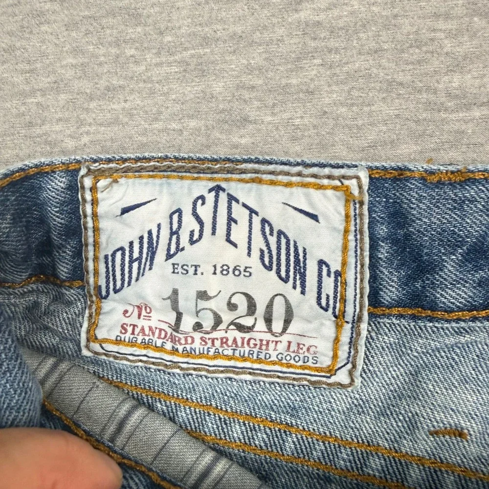Stetson No 1520‎ Standard Straight Leg Jeans Mens 38x32 Blue Denim Rodeo Cowboy